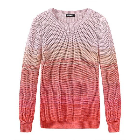 NWT 525 America pink red ombre knit cotton sweater - Picture 4 of 6